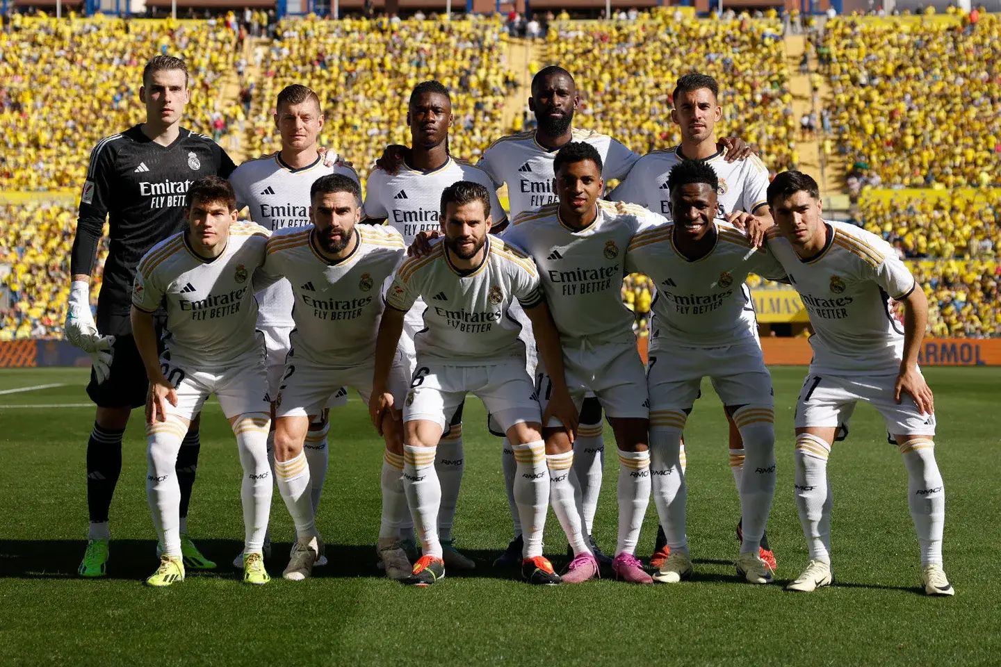 El once inicial del Real Madrid en el partido contra las palmas